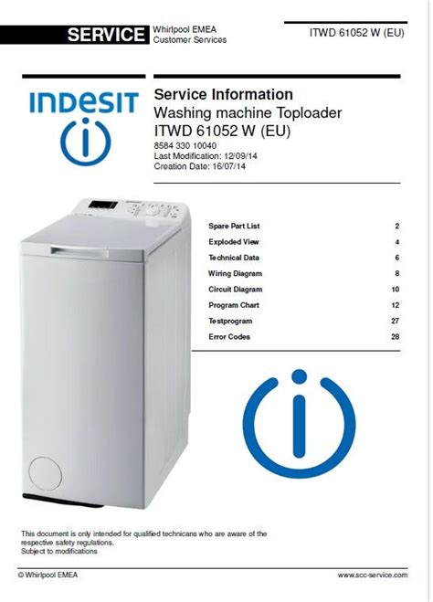 iwc 61052 c eco it indesit|User manual Indesit ITWD 61052 W (EU) (English .